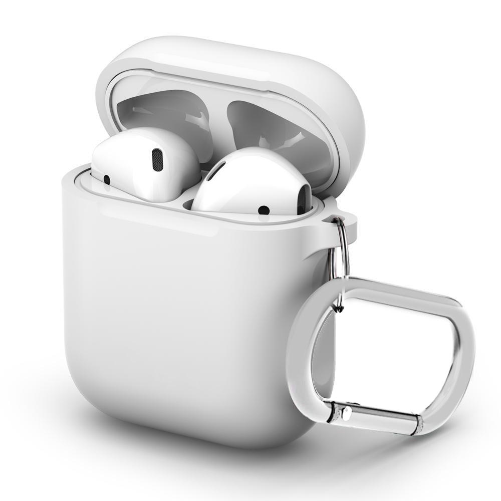 Silikonskal med karbinhake Apple AirPods vit