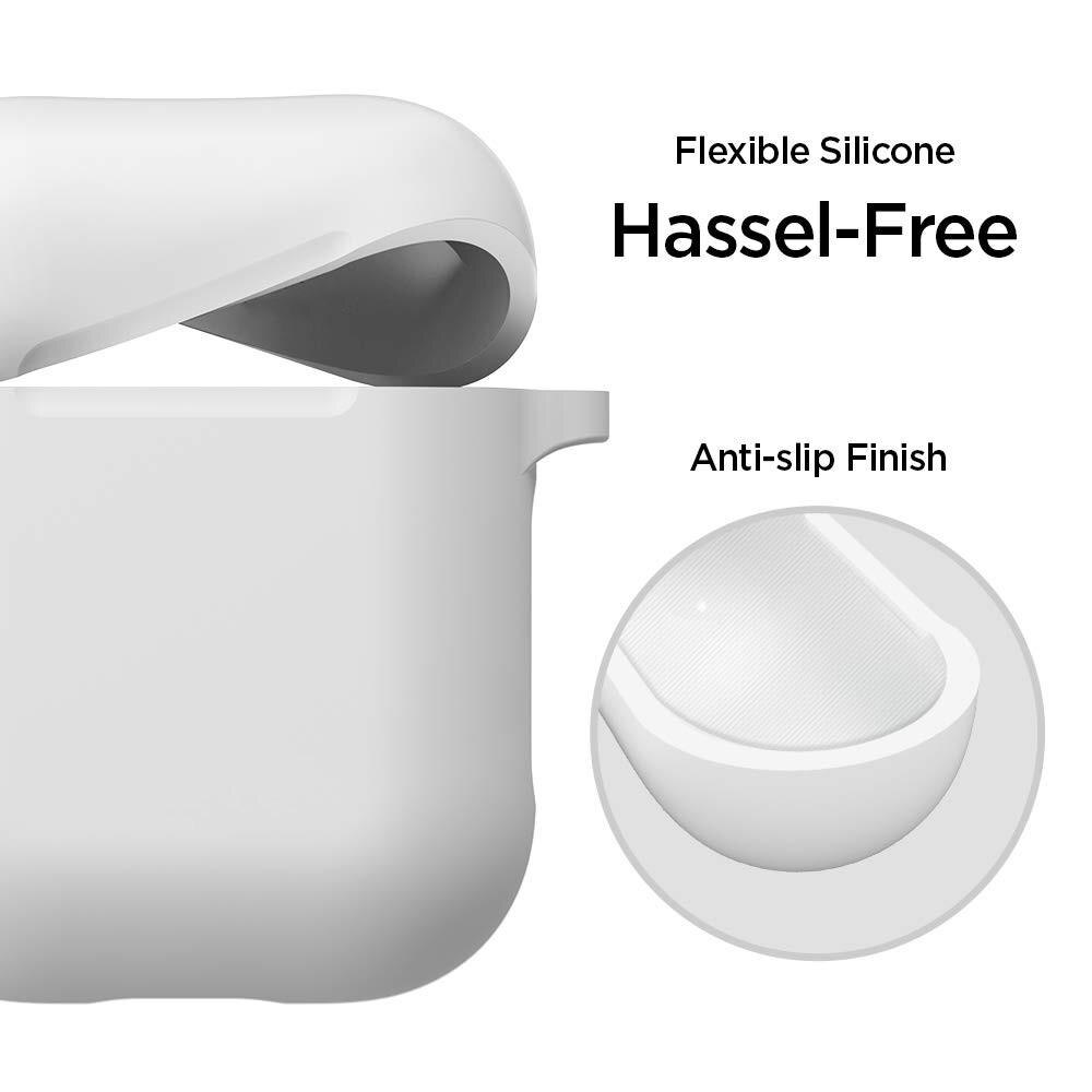 Silikonskal med karbinhake Apple AirPods vit