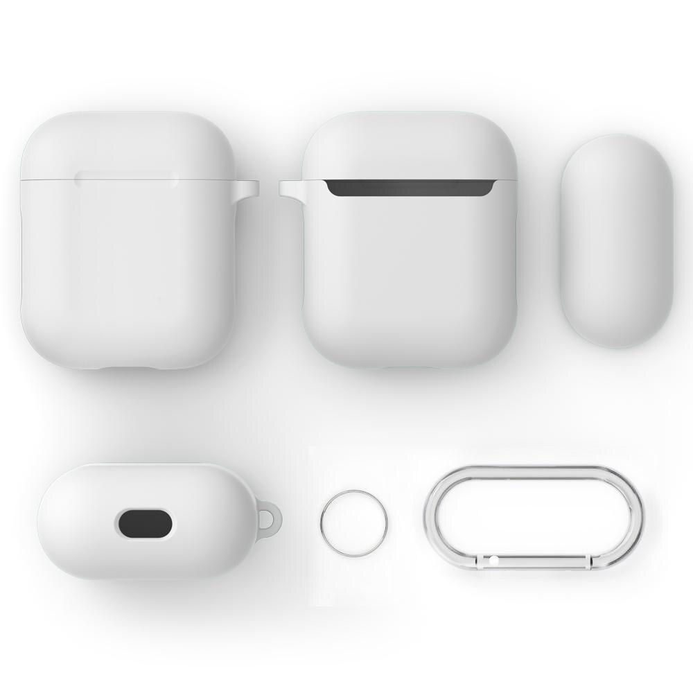 Silikonskal med karbinhake Apple AirPods vit