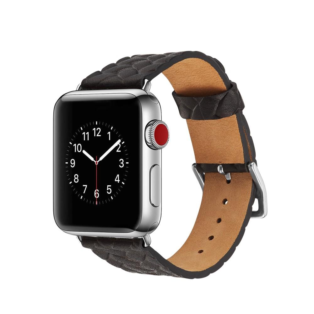 Woven Leather Band Apple Watch 41mm Series 9 svart