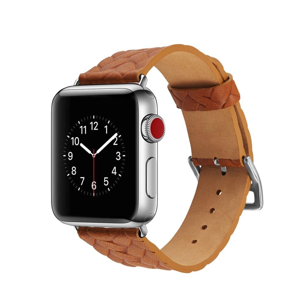 Woven Leather Band Apple Watch 38/40/41 mm Cognac