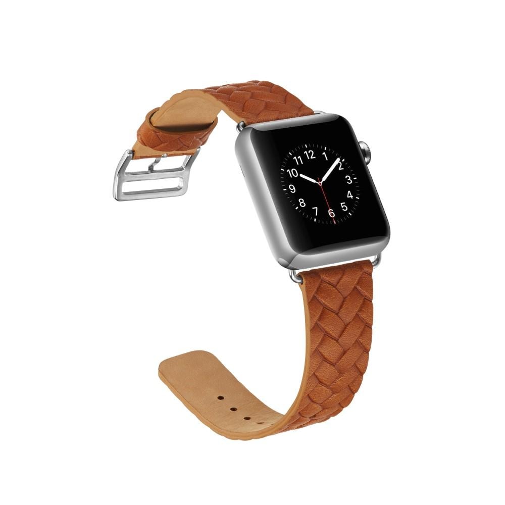 Woven Leather Band Apple Watch 38/40/41 mm Cognac