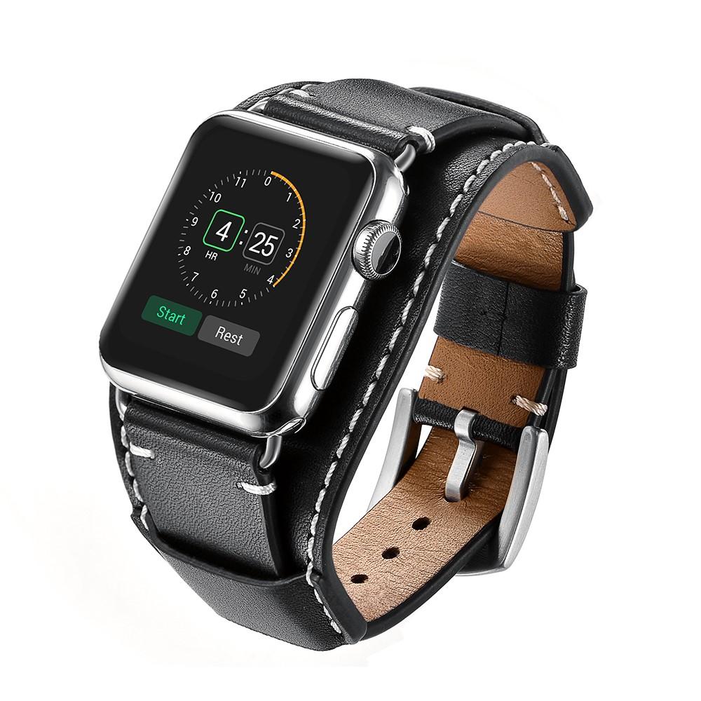 Brett Läderarmband Apple Watch 42mm svart