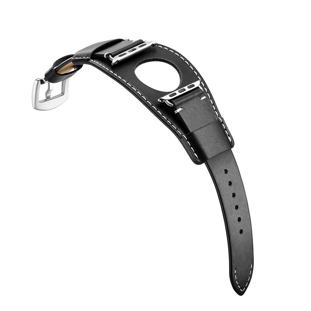Brett Läderarmband Apple Watch SE 44mm svart