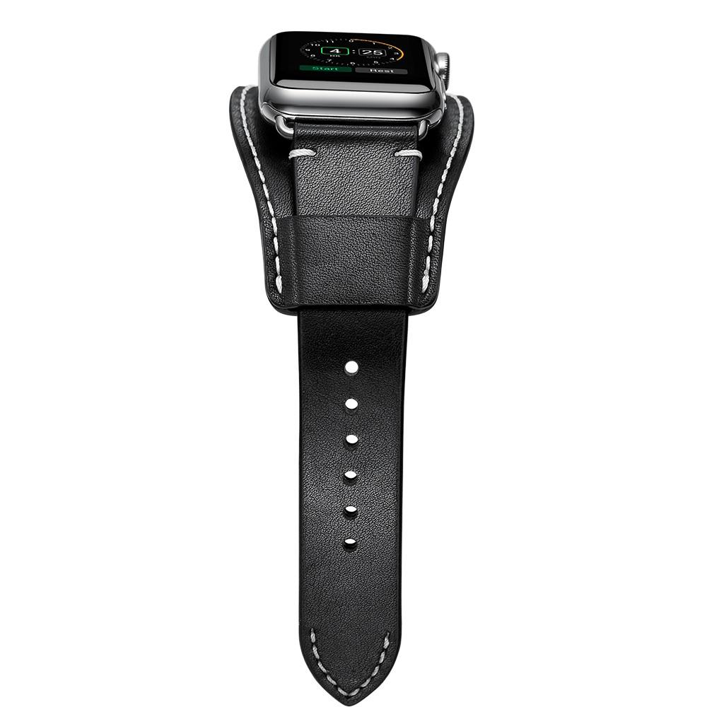 Brett Läderarmband Apple Watch 45mm Series 9 svart