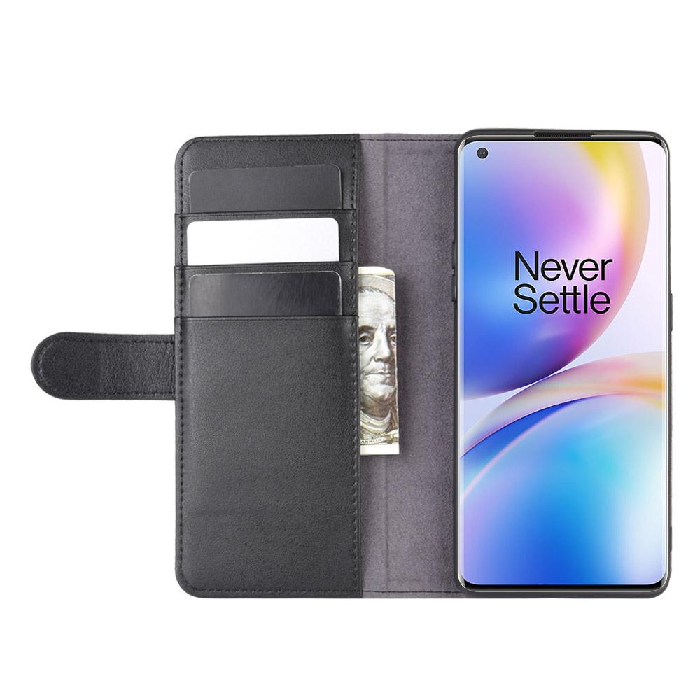 Äkta Läderfodral  OnePlus 8 Pro Svart