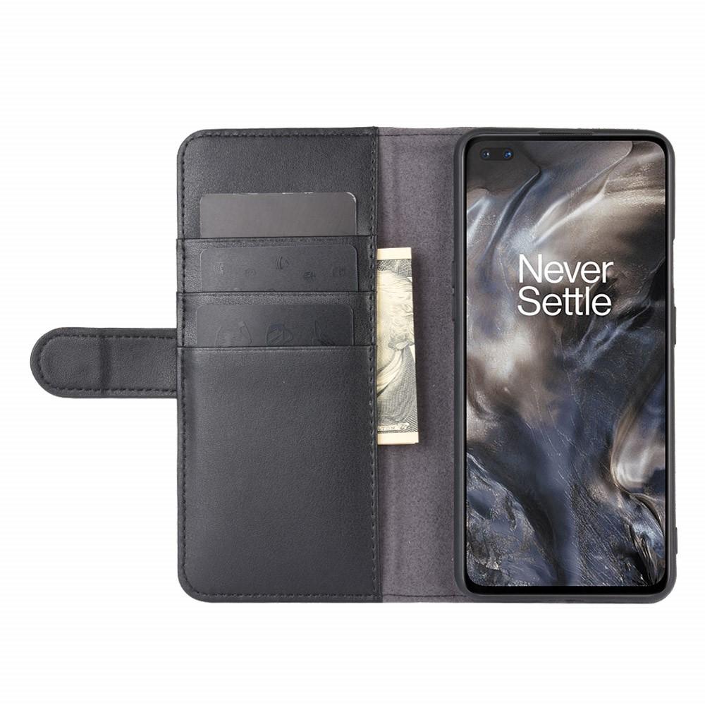 Äkta Läderfodral OnePlus Nord svart