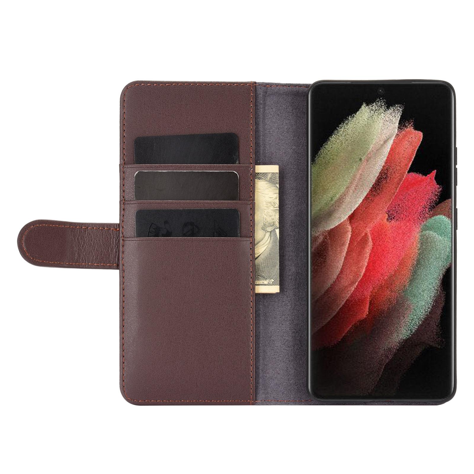 Äkta Läderfodral Samsung Galaxy S21 Ultra Brun