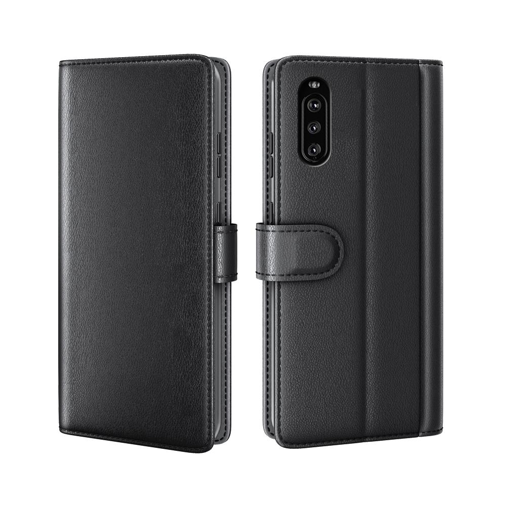 Äkta Läderfodral Sony Xperia 10 III Svart