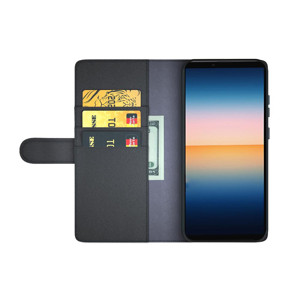 Äkta Läderfodral Sony Xperia 10 III Svart