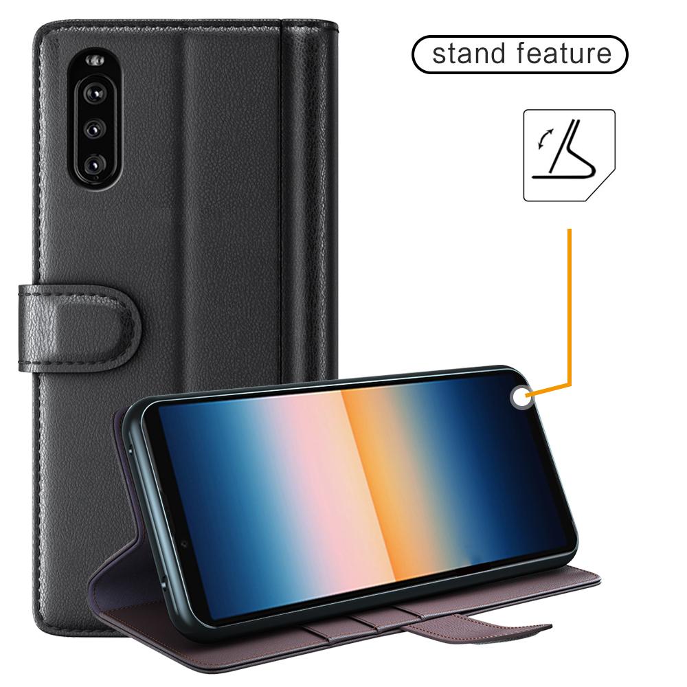 Äkta Läderfodral Sony Xperia 10 III Svart