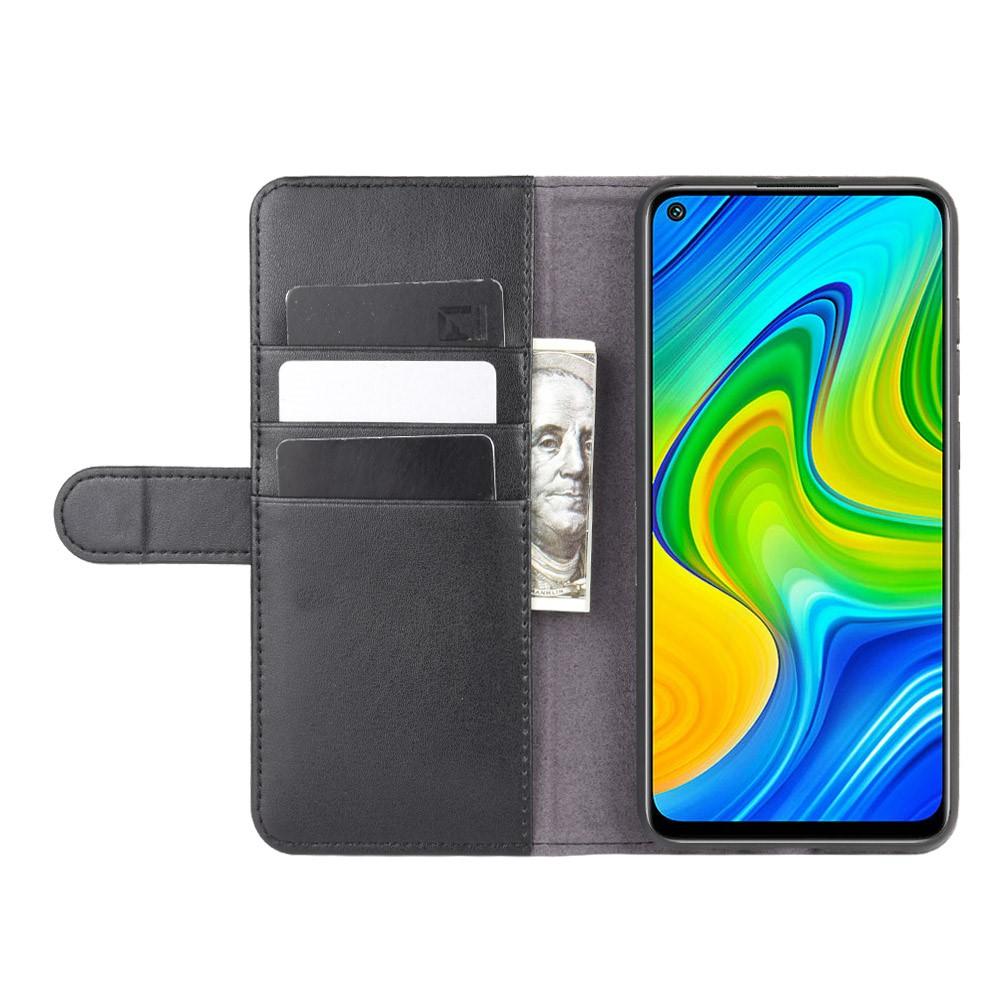 Äkta Läderfodral Xiaomi Redmi Note 9 svart