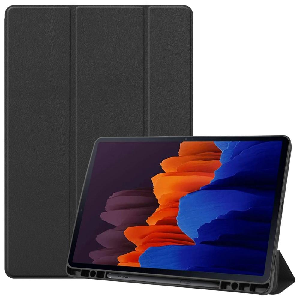 Fodral Tri-fold med S Pen-hållare Galaxy Tab S7 Plus/S8 Plus 12.4 svart