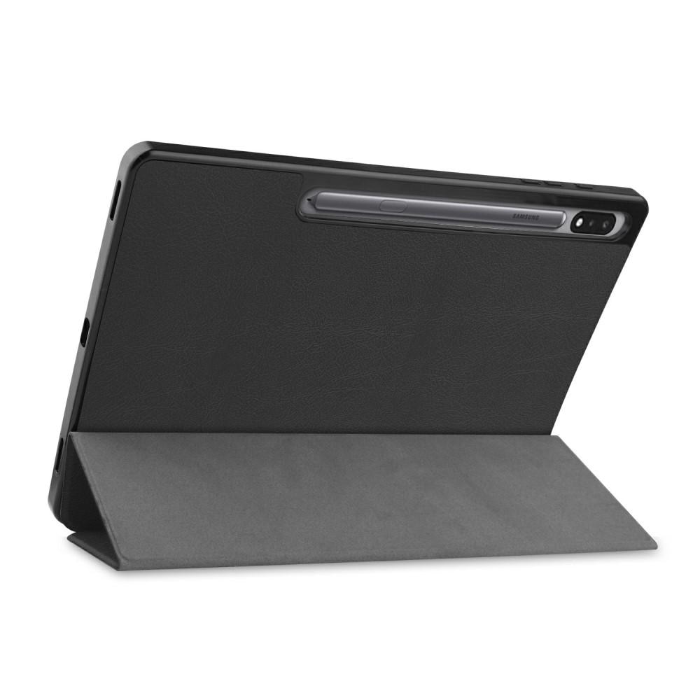 Fodral Tri-fold med S Pen-hållare Galaxy Tab S7 Plus/S8 Plus 12.4 svart