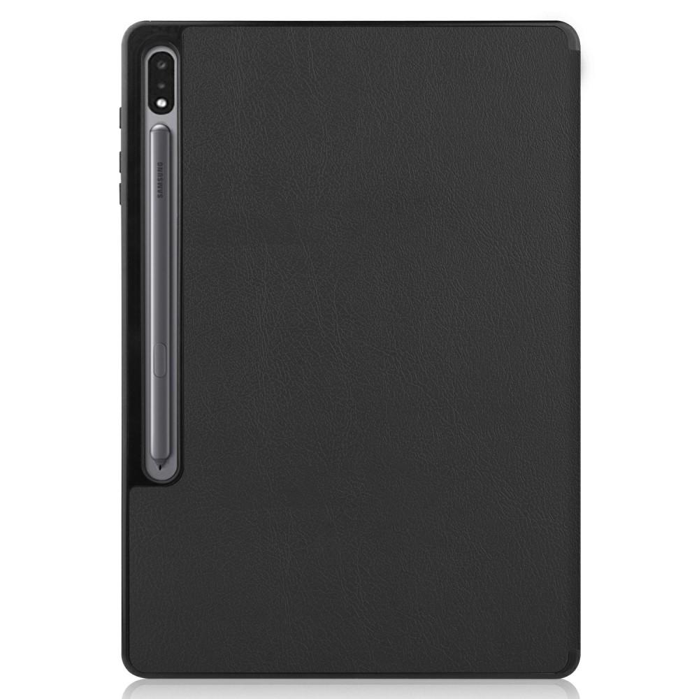 Fodral Tri-fold med S Pen-hållare Galaxy Tab S7 Plus/S8 Plus 12.4 svart