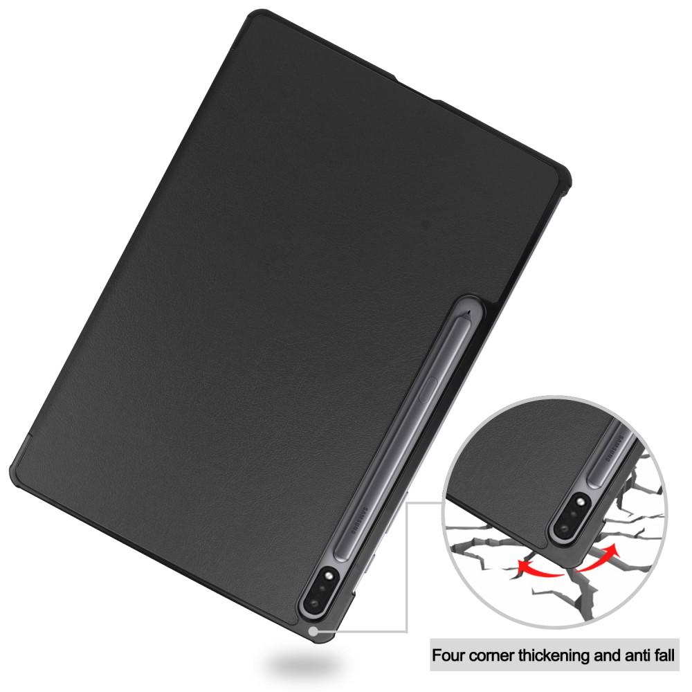 Fodral Tri-fold Samsung Galaxy Tab S7 Plus/S8 Plus 12.4 svart