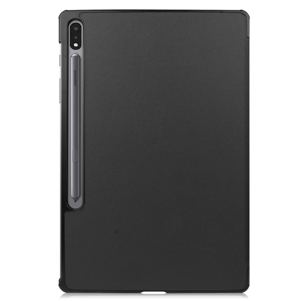 Fodral Tri-fold Samsung Galaxy Tab S7 Plus/S8 Plus 12.4 svart
