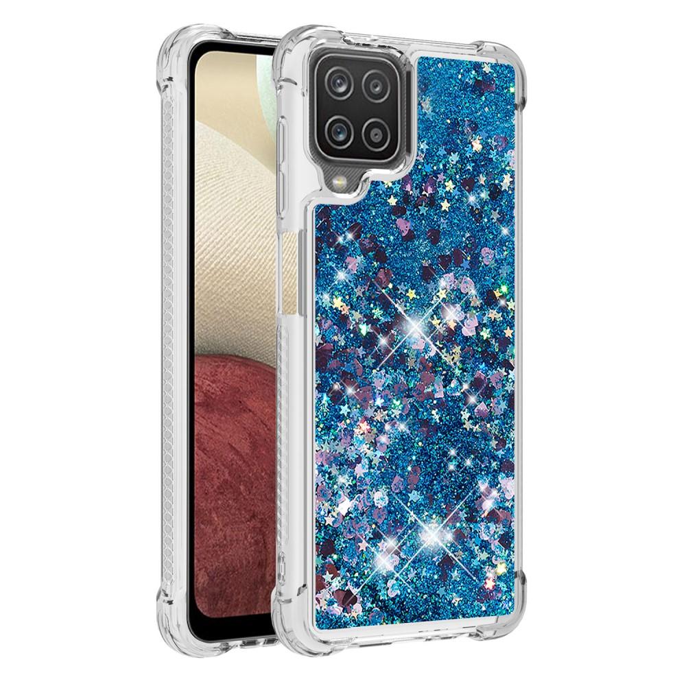 Glitter Powder TPU Case Galaxy A12 Blå