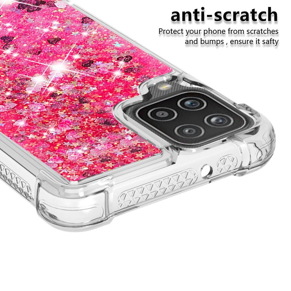 Glitter Powder TPU Case Galaxy A12 röd