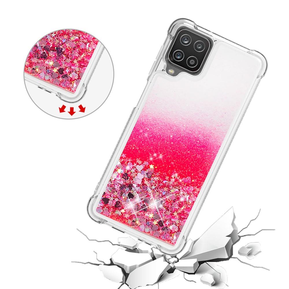 Glitter Powder TPU Case Galaxy A12 röd