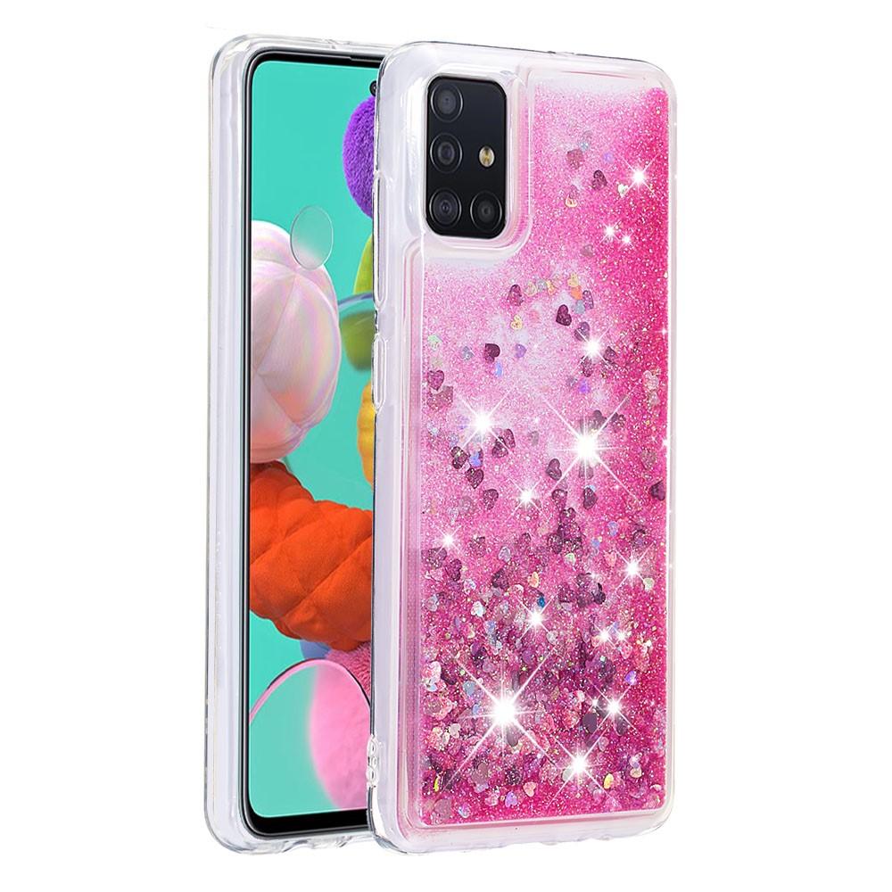 Glitter Powder TPU Case Galaxy A51 Rosa
