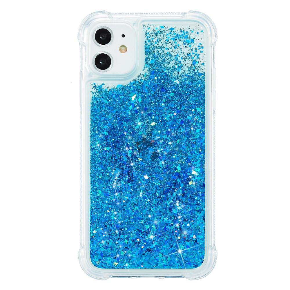 Glitter Powder TPU Case iPhone 12/12 Pro blå