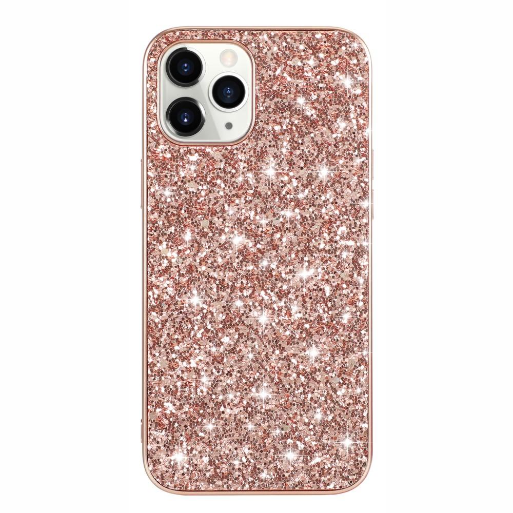 Glitterskal iPhone 12/12 Pro roséguld