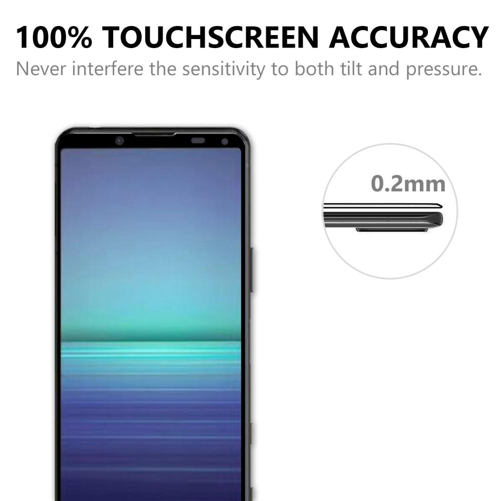 Heltäckande Härdat Glas Skärmskydd Sony Xperia 5 II svart