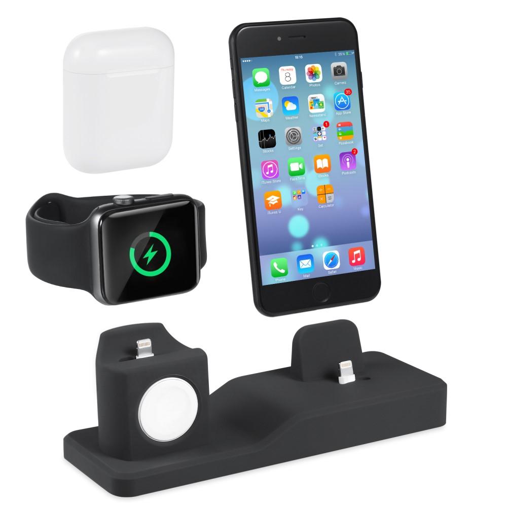 Laddningsställ 3-i-1 Apple AirPods/Watch/iPhone svart