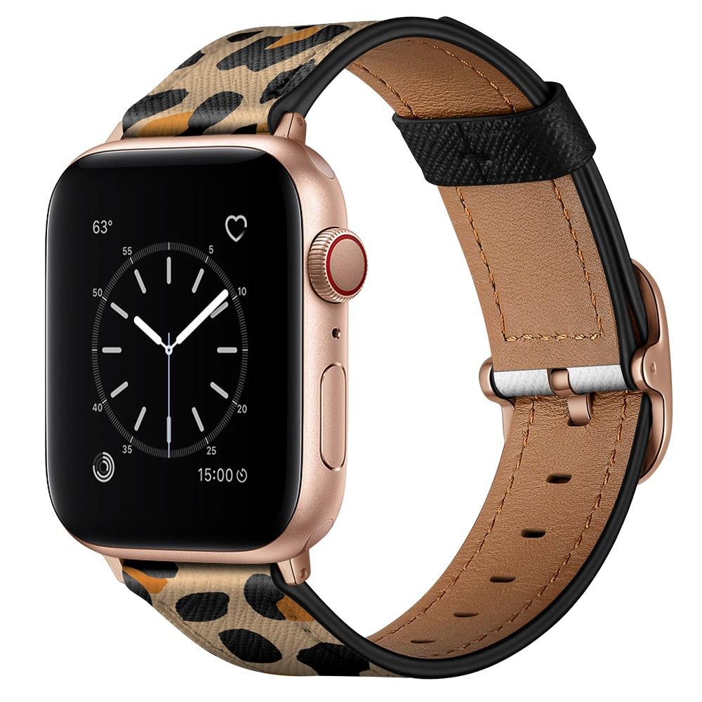 Läderarmband Apple Watch Ultra 49mm leopard