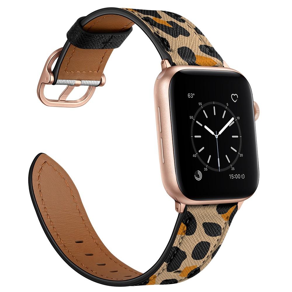 Läderarmband Apple Watch 45mm Series 9 leopard