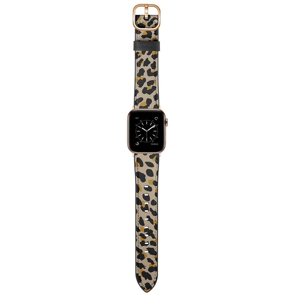 Läderarmband Apple Watch 41mm Series 7 leopard
