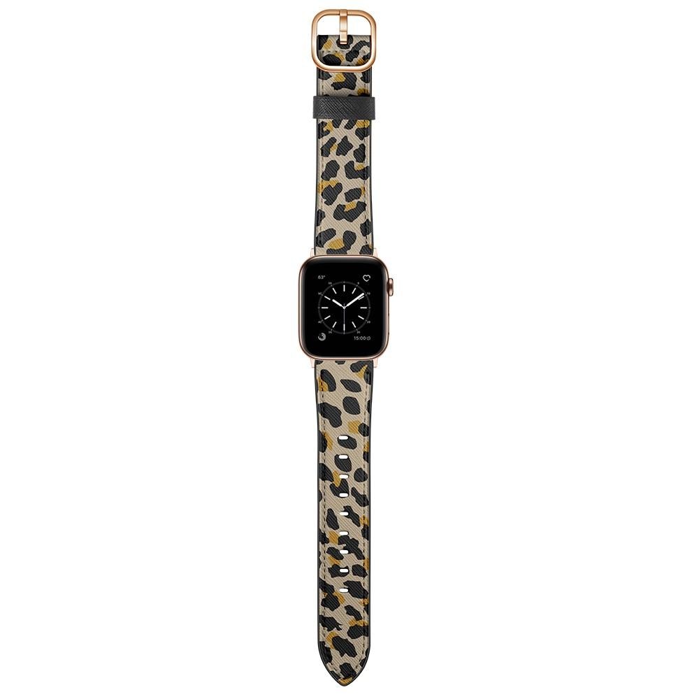 Läderarmband Apple Watch 45mm Series 9 leopard