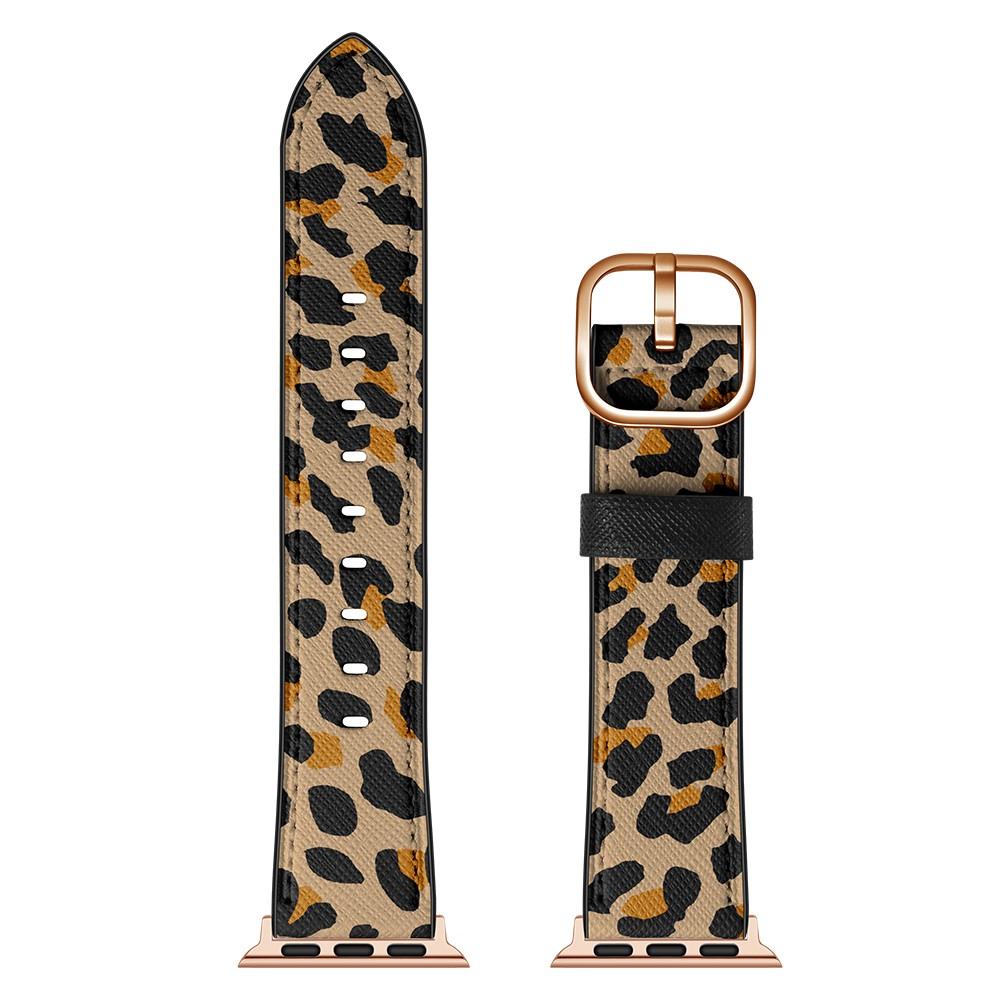 Läderarmband Apple Watch Series 10 46mm Leopard