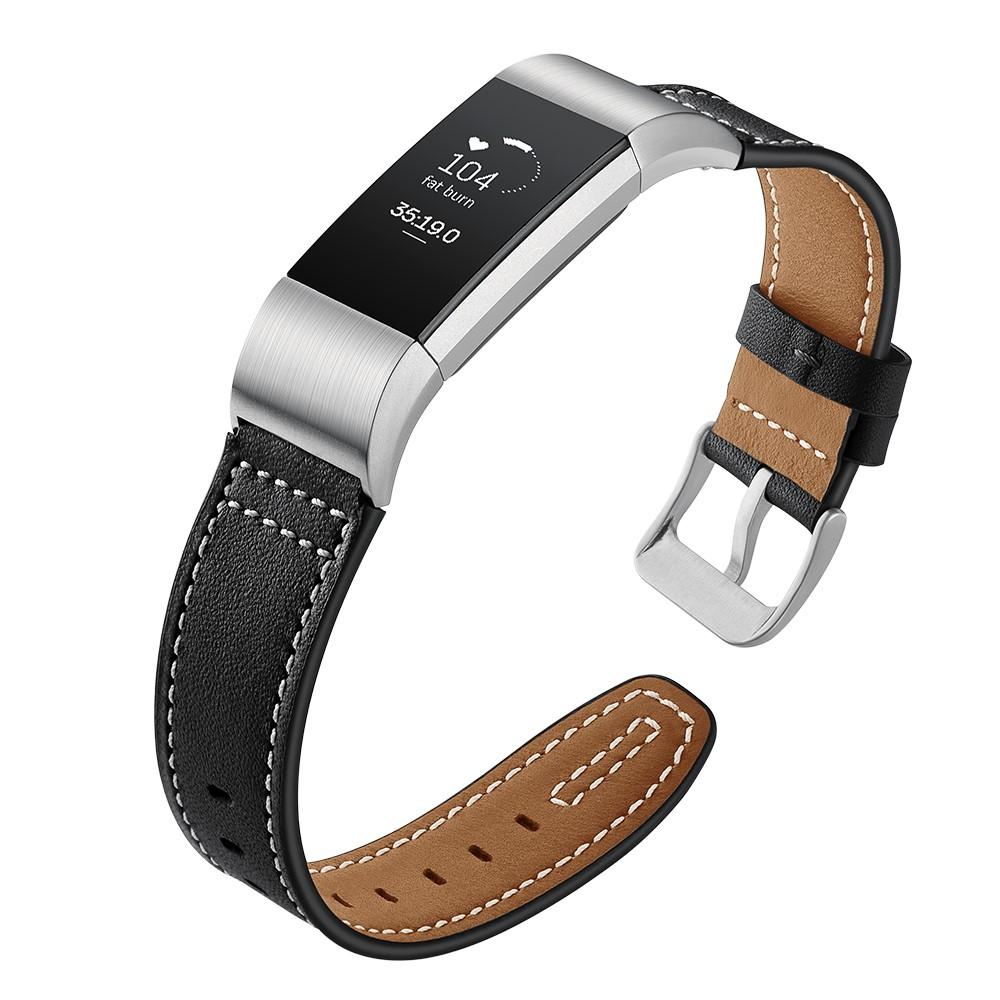 Läderarmband Fitbit Charge 2 Svart