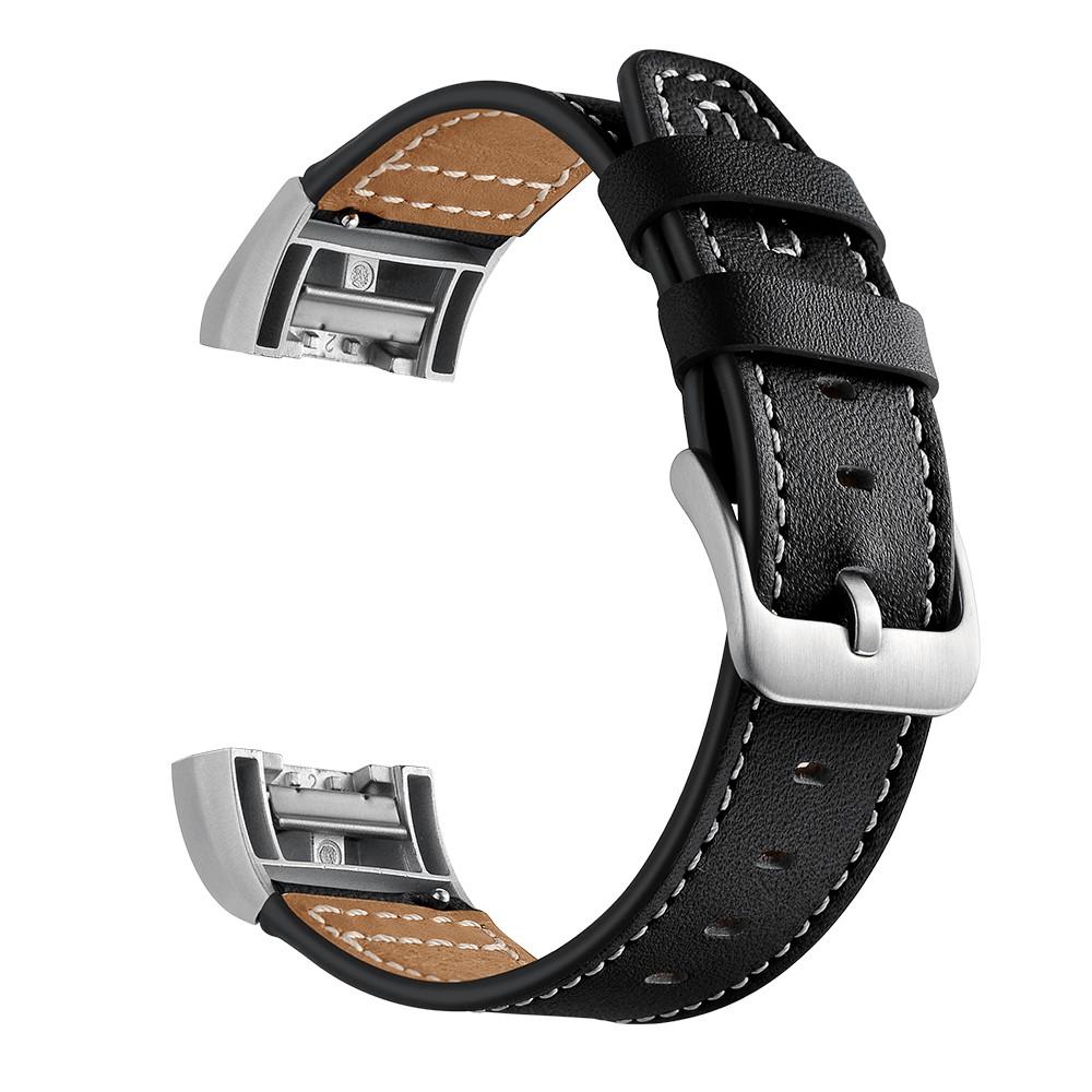 Läderarmband Fitbit Charge 2 Svart