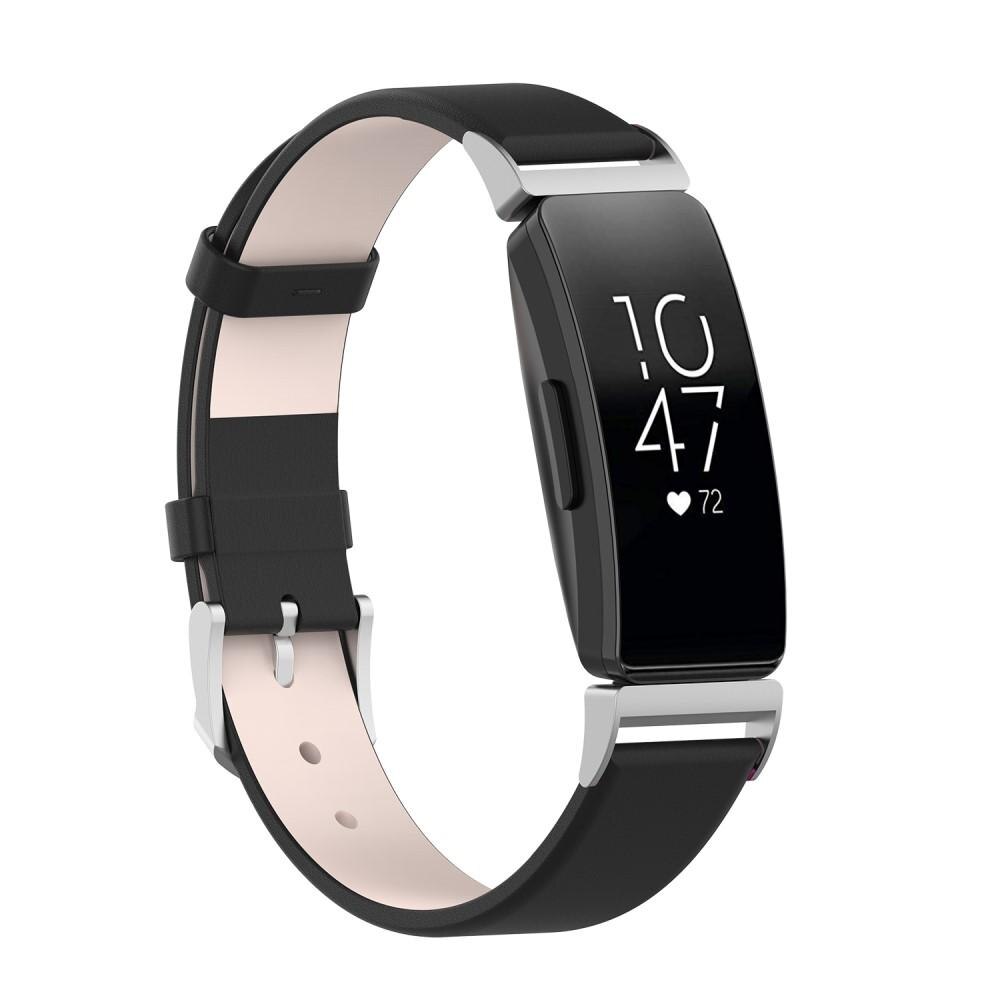 Läderarmband Fitbit Inspire/Inspire HR/Inspire 2 svart