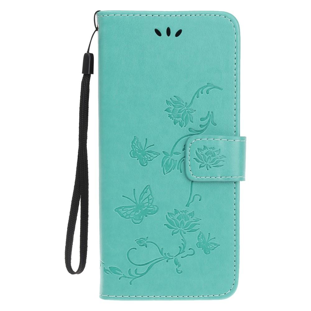 Läderfodral Fjärilar Apple iPhone 12 Mini Grön