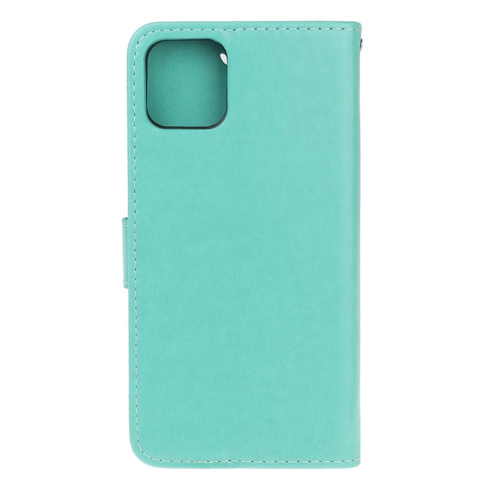 Läderfodral Fjärilar Apple iPhone 12 Mini Grön
