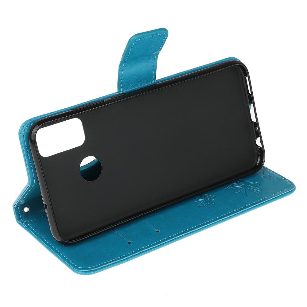 Läderfodral Fjärilar Motorola Moto G30/Moto G10/Moto G20 Blå