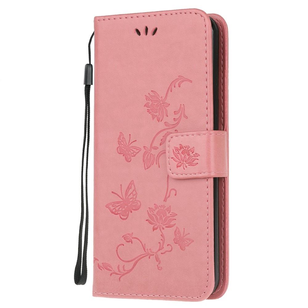 Läderfodral Fjärilar Motorola Moto G30/Moto G10/Moto G20 Rosa