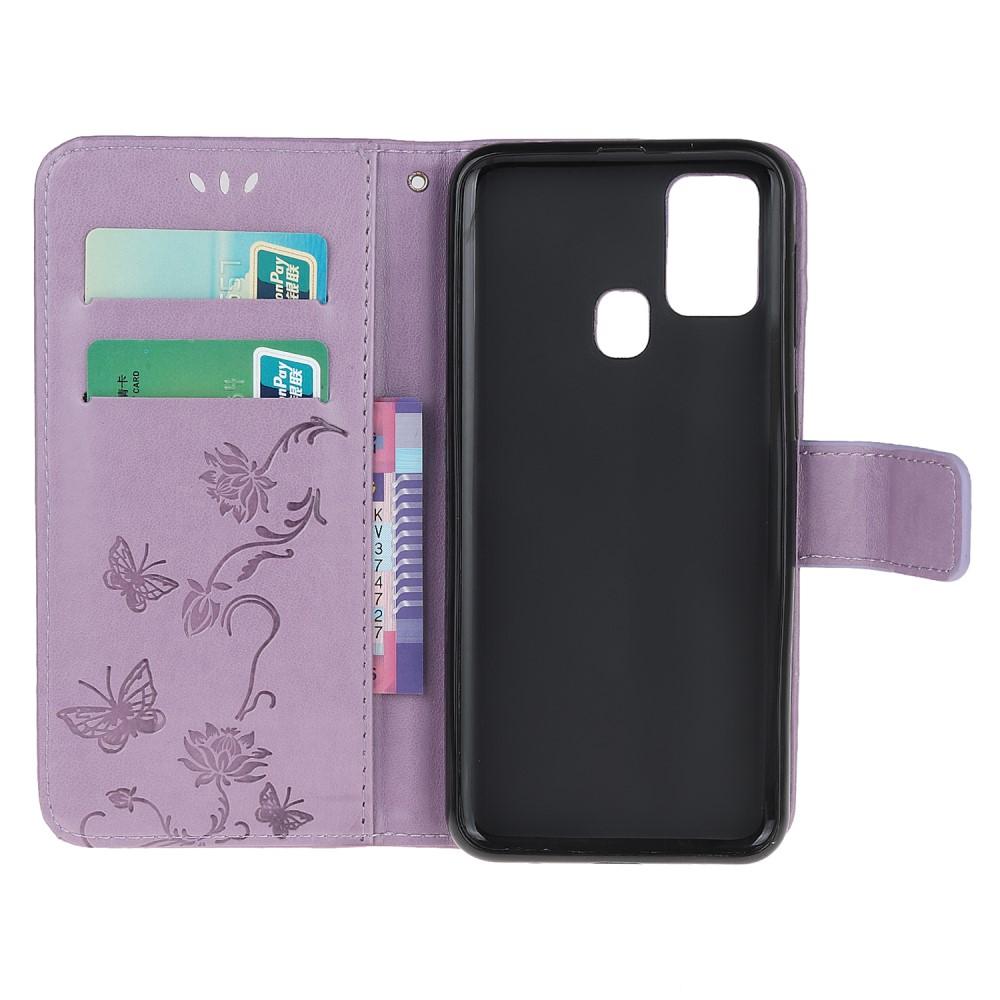 Läderfodral Fjärilar  OnePlus Nord N100 Lila