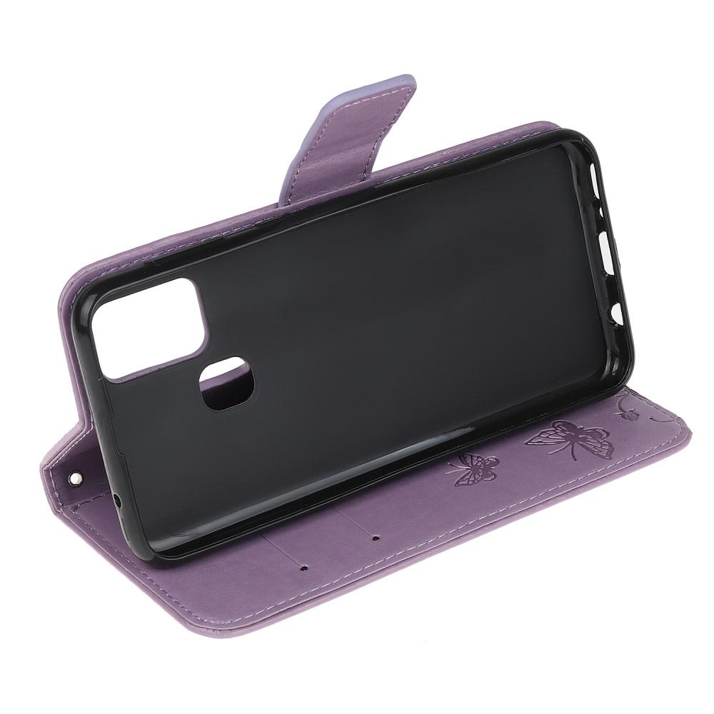 Läderfodral Fjärilar  OnePlus Nord N100 Lila