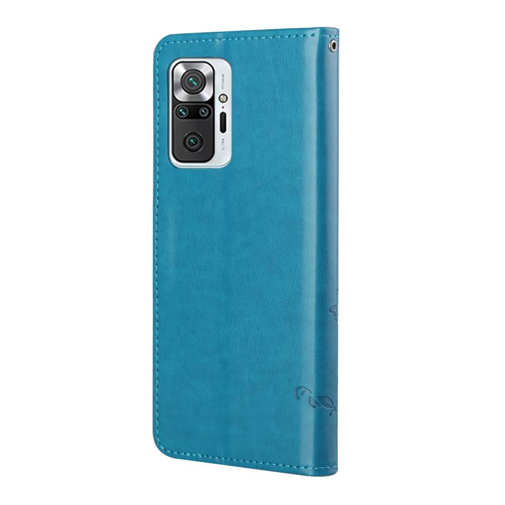 Läderfodral Fjärilar Xiaomi Redmi Note 10 Pro Blå