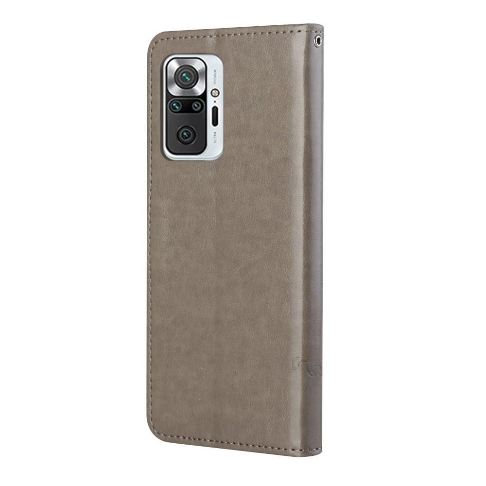Läderfodral Fjärilar Xiaomi Redmi Note 10 Pro Grå