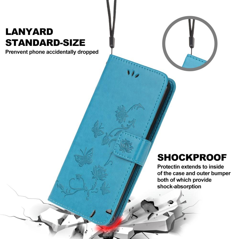 Läderfodral Fjärilar Samsung Galaxy A12 5G Blå