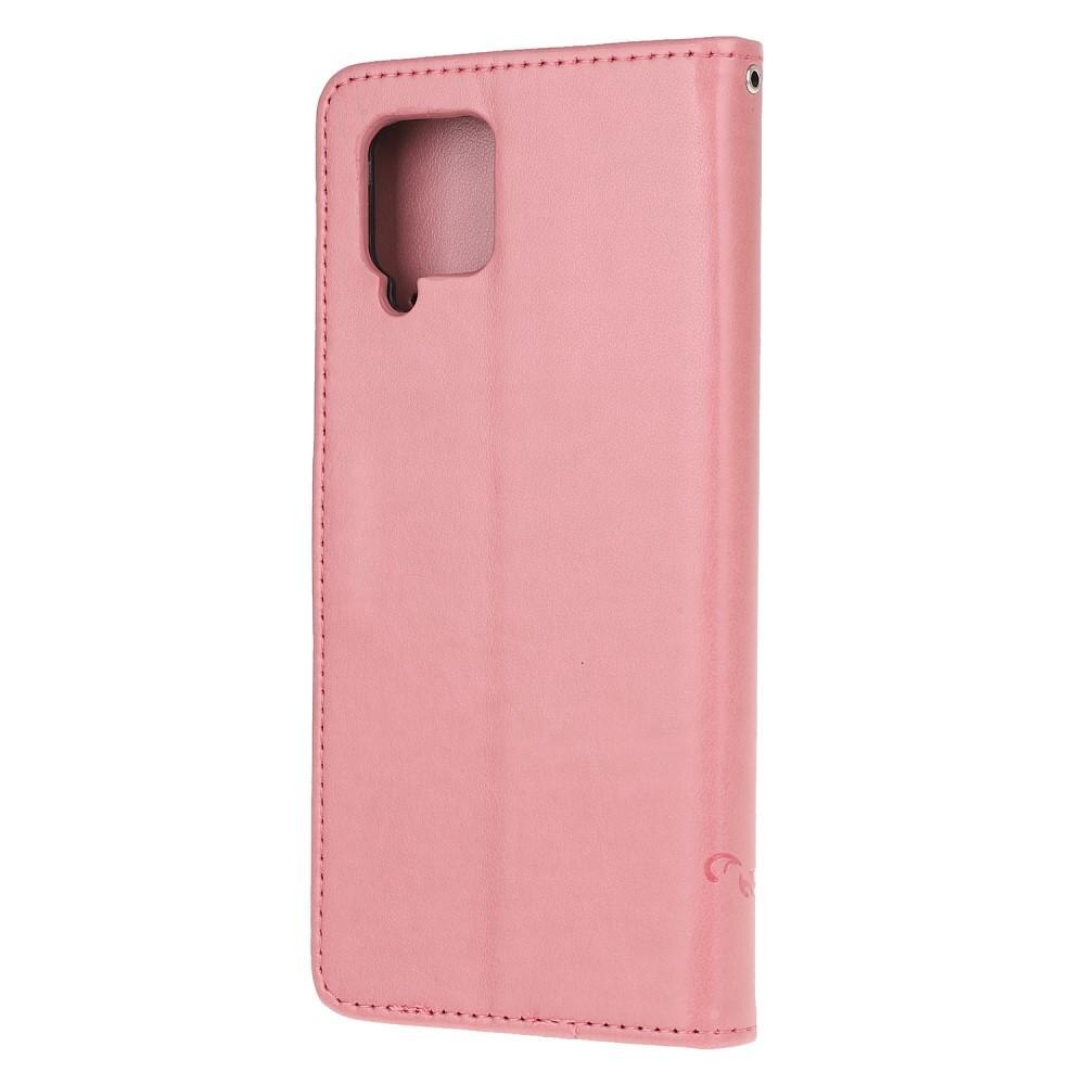 Läderfodral Fjärilar Samsung Galaxy A12 5G Rosa