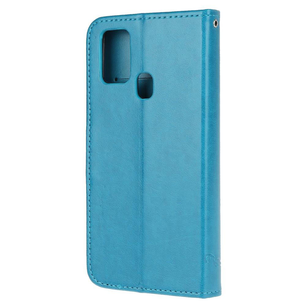 Läderfodral Fjärilar Samsung Galaxy A21s Blå