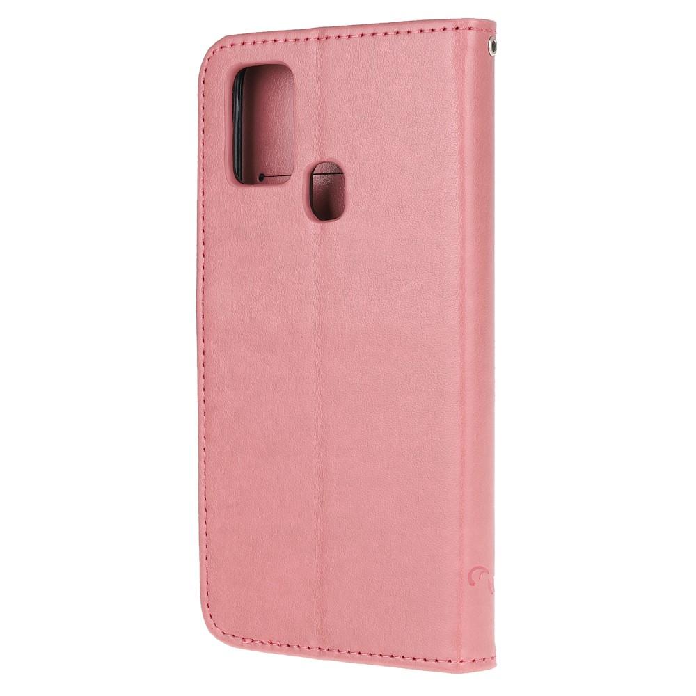 Läderfodral Fjärilar Samsung Galaxy A21s Rosa