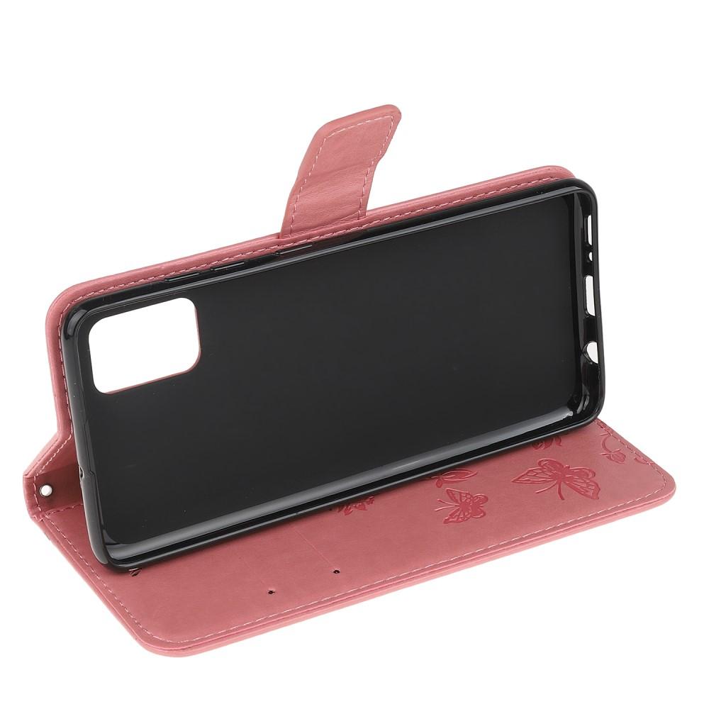 Läderfodral Fjärilar Samsung Galaxy A41 Rosa